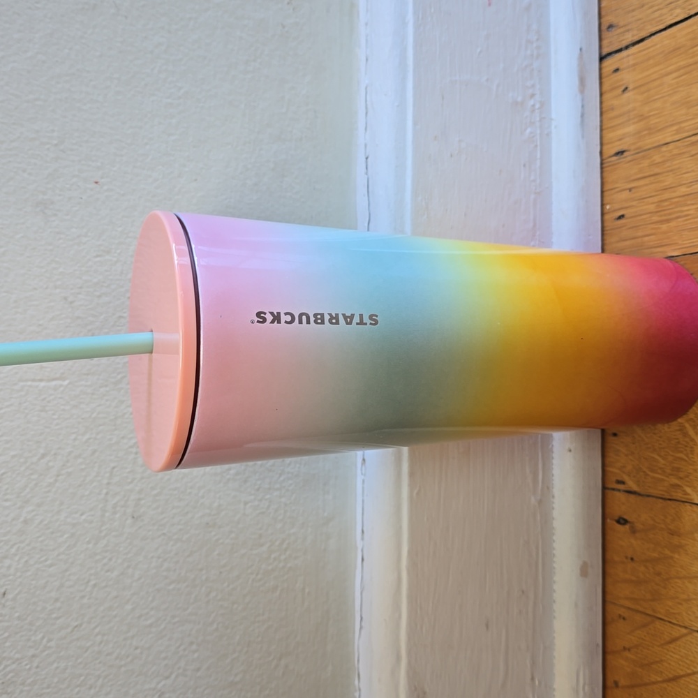 Starbucks, 2019 Summer Collection,   Rainbow Tumbler, EUC, Venti Cold Cup 24 oz.